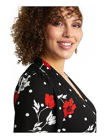 Robe droite courte fleurie