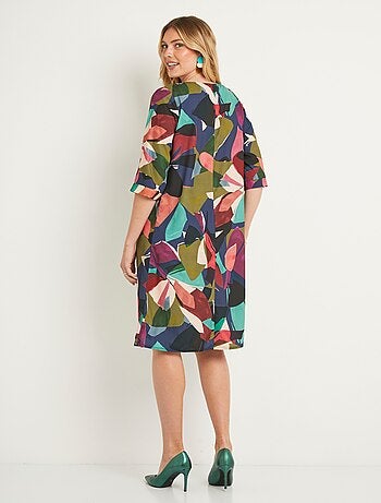 Robe droite courte fluide graphique