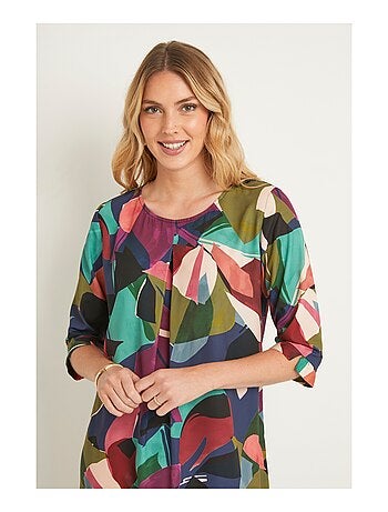 Robe droite courte fluide graphique