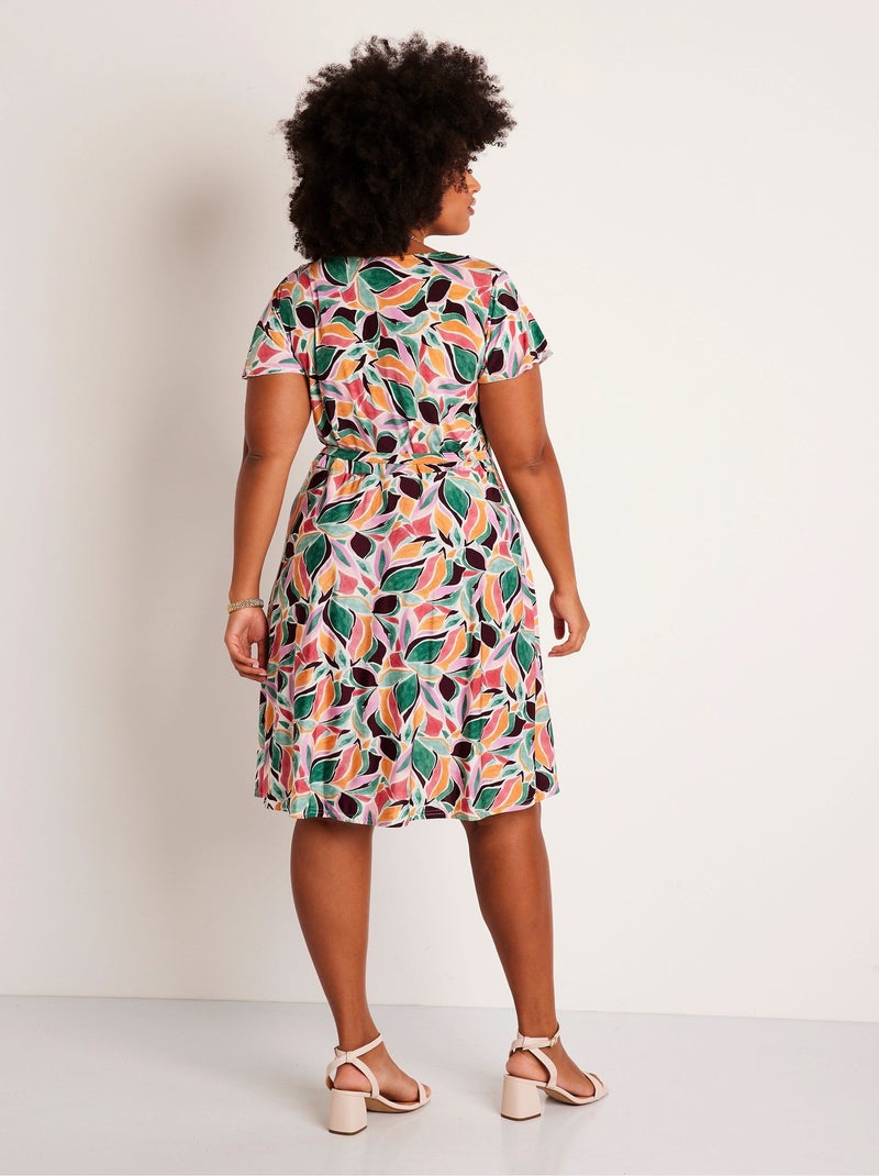 Robe droite courte imprimée - Afibel Vert - Kiabi