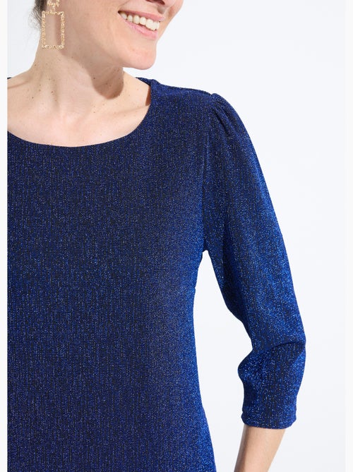 Robe droite courte maille brillante métallisée - Afibel - Kiabi