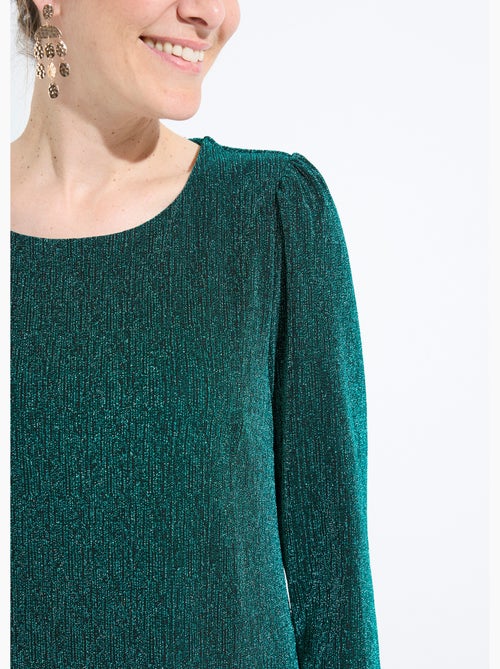 Robe droite courte maille brillante métallisée - Afibel - Kiabi