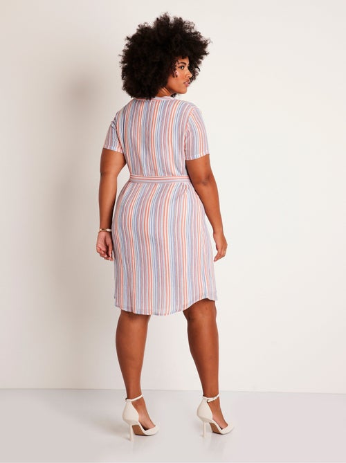 Robe droite courte rayée brillant - Afibel - Kiabi