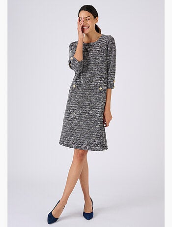 Robe droite effet tweed - Damart
