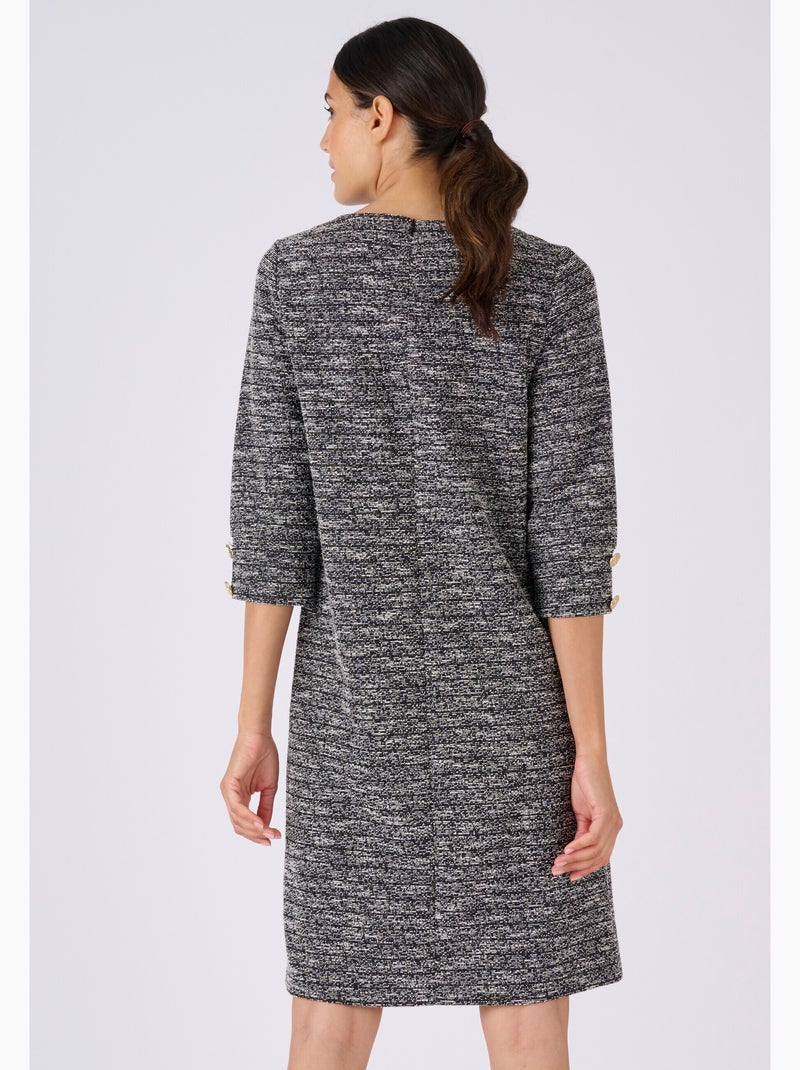 Robe droite effet tweed - Damart Bleu - Kiabi