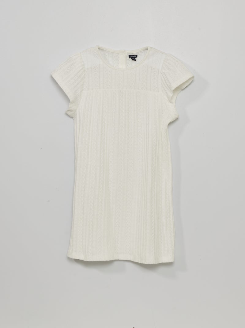 Robe droite en crochet blanc - Kiabi