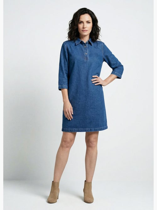 Robe droite en denim avec col chemise - Afibel - Kiabi Robe droite en denim avec col chemise - Afibel - Kiabi