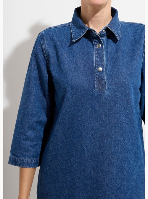 Robe droite en denim avec col chemise - Afibel - Kiabi Robe droite en denim avec col chemise - Afibel - Kiabi
