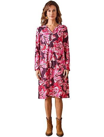 Robe droite en maille crêpe