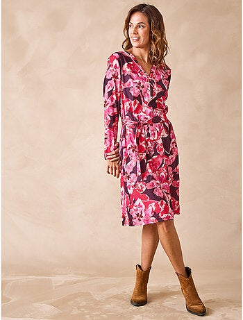 Robe droite en maille crêpe