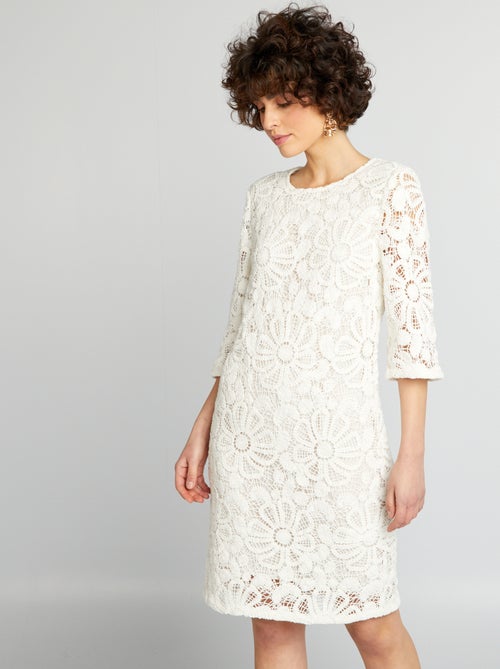 Robe droite en maille crochet - Kiabi