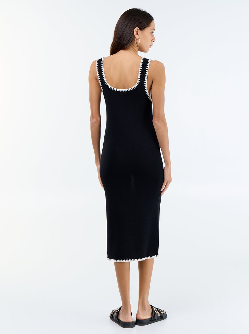 Robe droite en maille tricot Noir - Kiabi