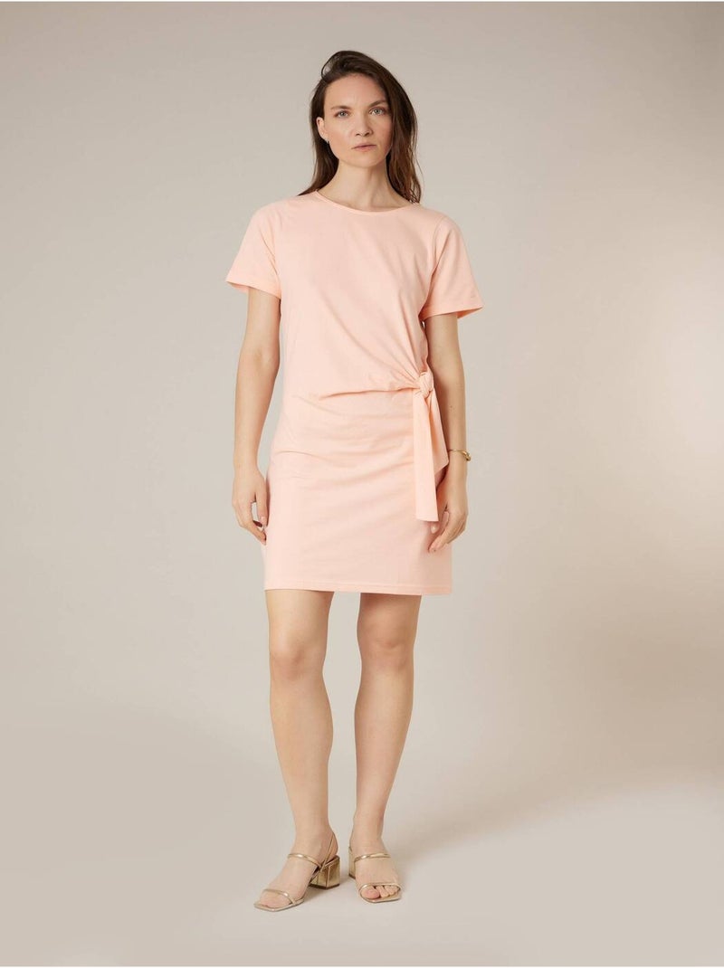 Robe droite femme en jersey coton 'Deeluxe' Orange corail - Kiabi