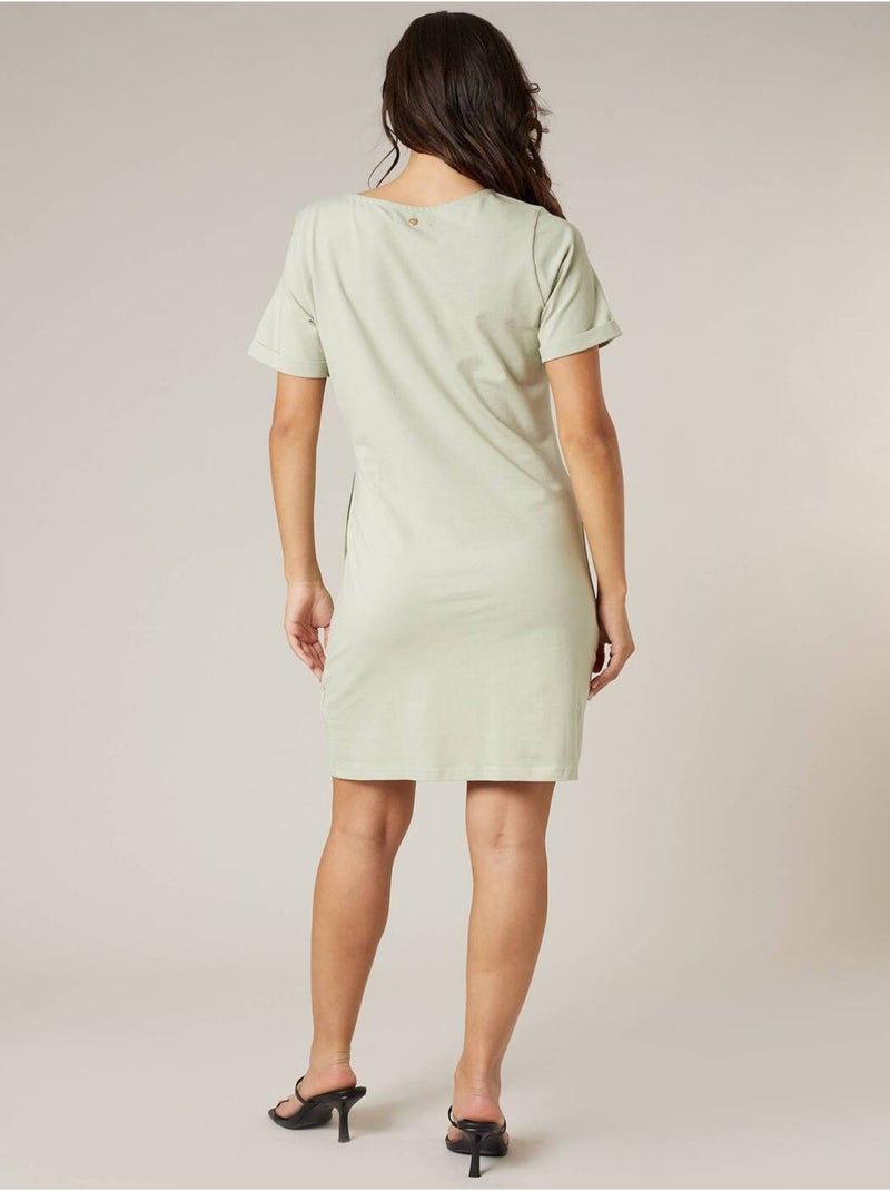 Robe droite femme en jersey coton 'Deeluxe' Vert tilleul - Kiabi