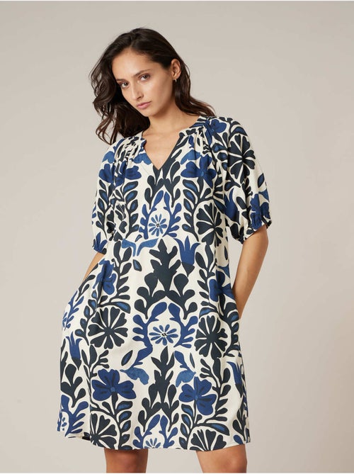 Robe droite femme fleurie 'Deeluxe' - Kiabi