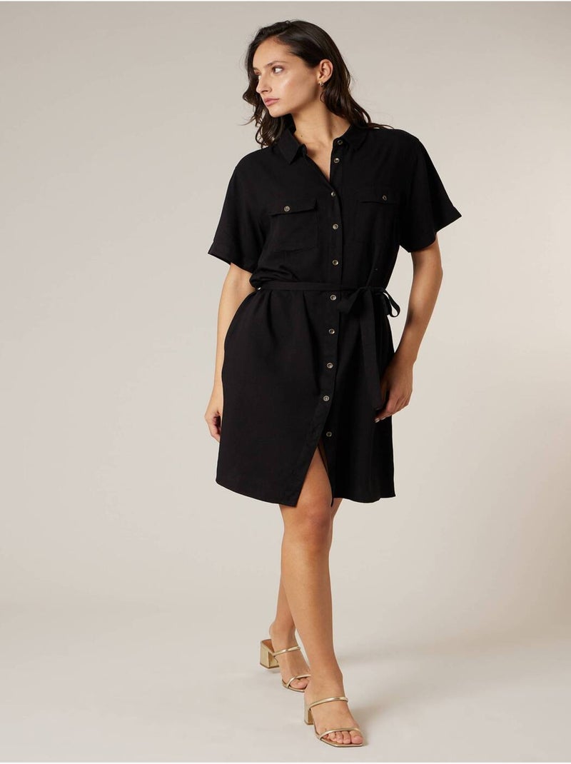 Robe droite femme fluide 'Deeluxe' Noir - Kiabi