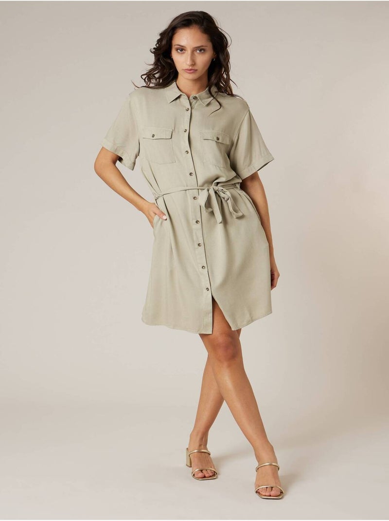 Robe droite femme fluide 'Deeluxe' Vert tilleul - Kiabi