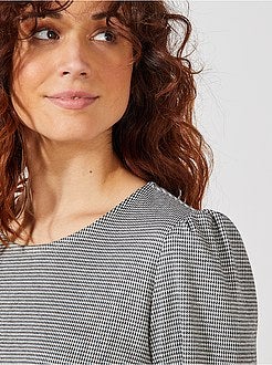 Robe droite imprimée 'pied de poule' - Kiabi