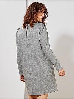 Robe droite imprimée 'pied de poule' - Kiabi