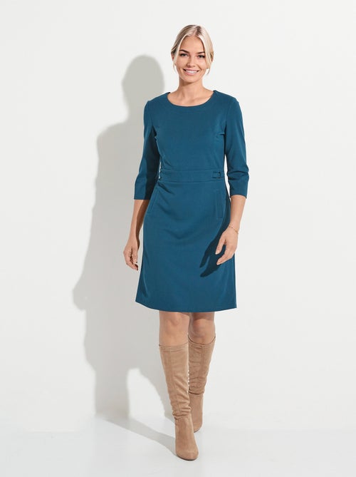 Robe droite manches 3/4 maille souple - Afibel - Kiabi