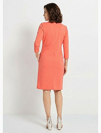 Robe droite manches 3/4 maille souple - Afibel