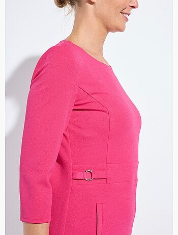 Robe droite manches 3/4 maille souple - Afibel