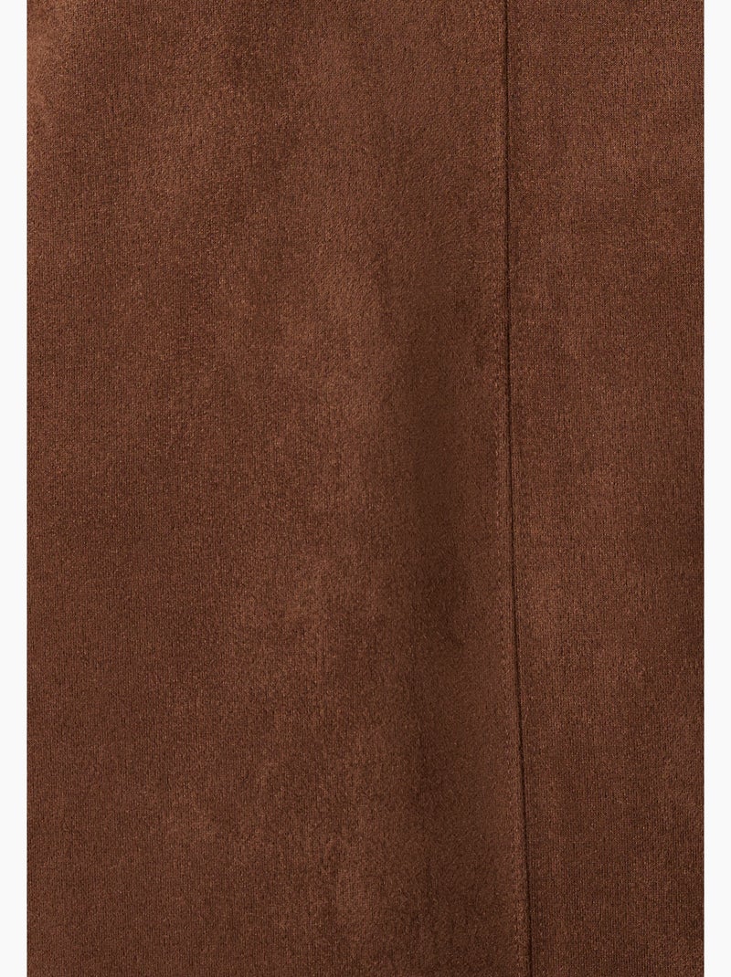 Robe droite suédine - Damart Marron - Kiabi
