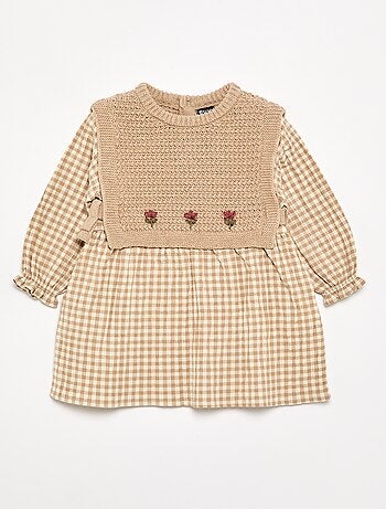 Robe effet 2 en 1 avec haut en maille tricot