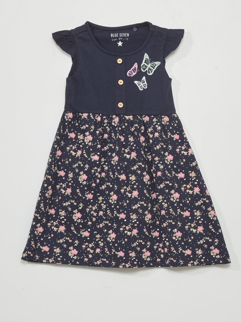 Robe effet 2 en 1 bleu marine - Kiabi