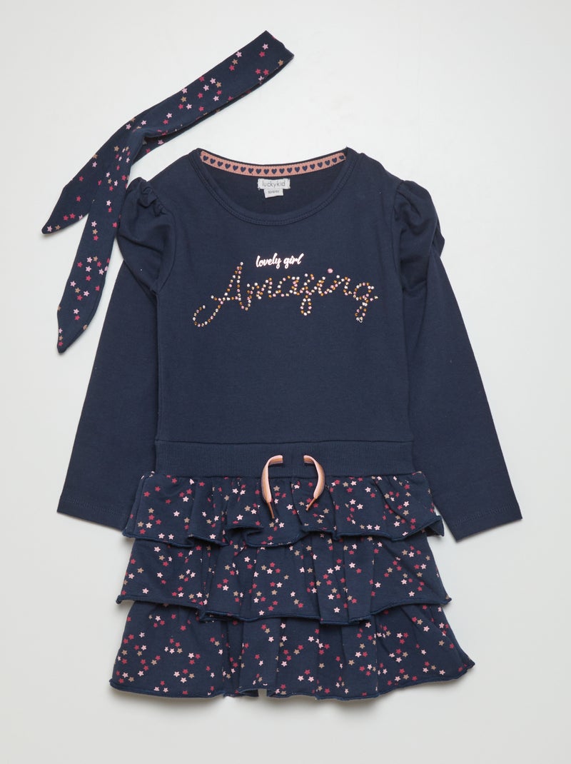 Robe effet 2 en 1 Marine - Kiabi