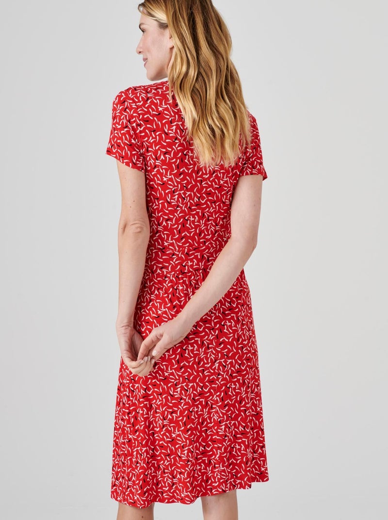 Robe effet cache-coeur - Damart Rouge - Kiabi