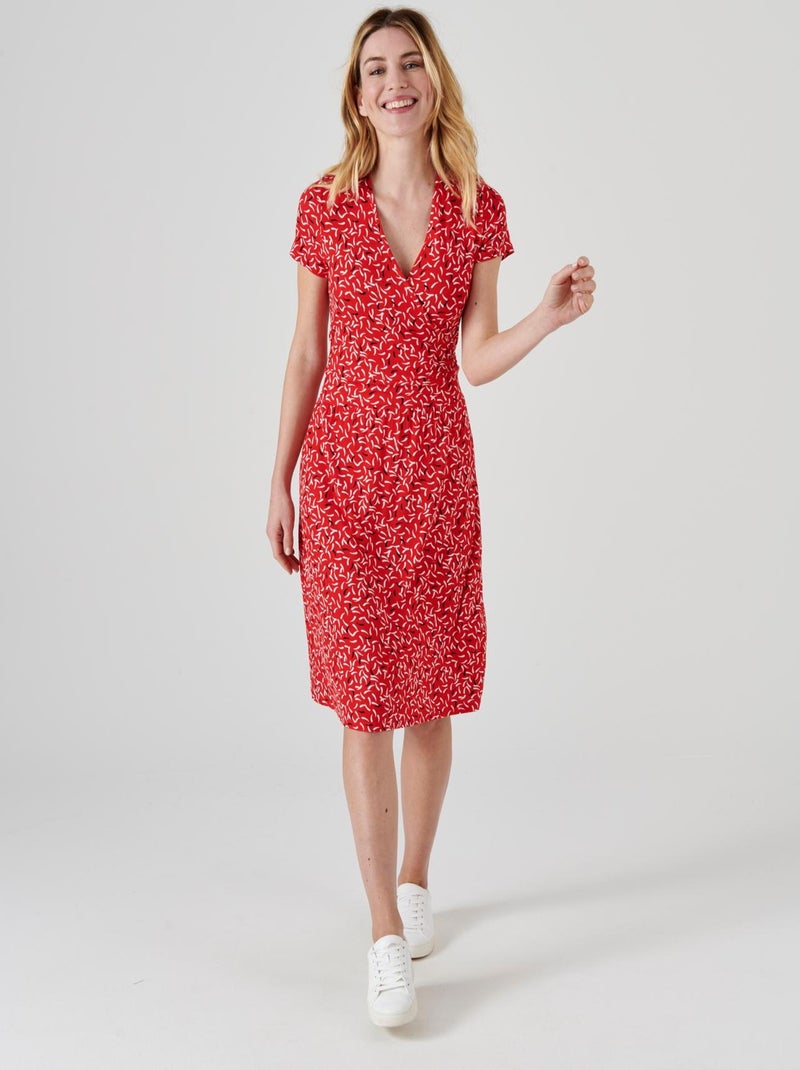 Robe effet cache-coeur - Damart Rouge - Kiabi