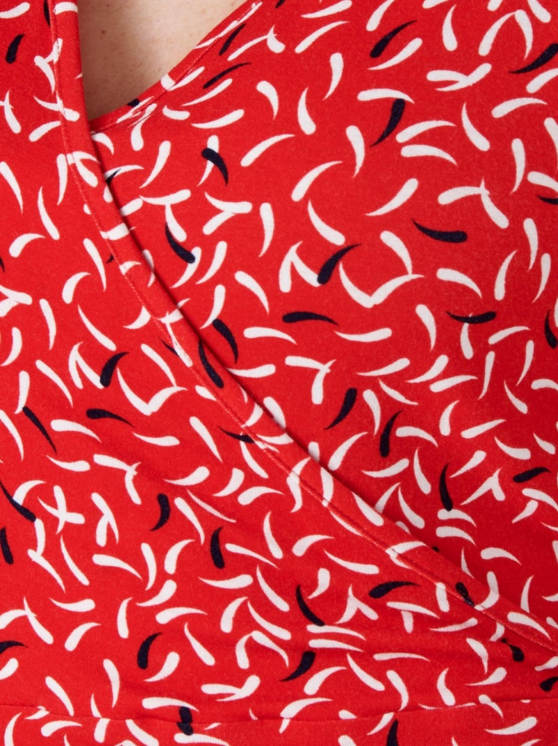 Robe effet cache-coeur - Damart Rouge - Kiabi