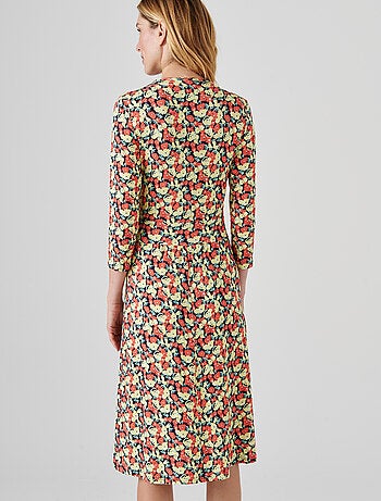 Robe effet cache-coeur fleurie - damart