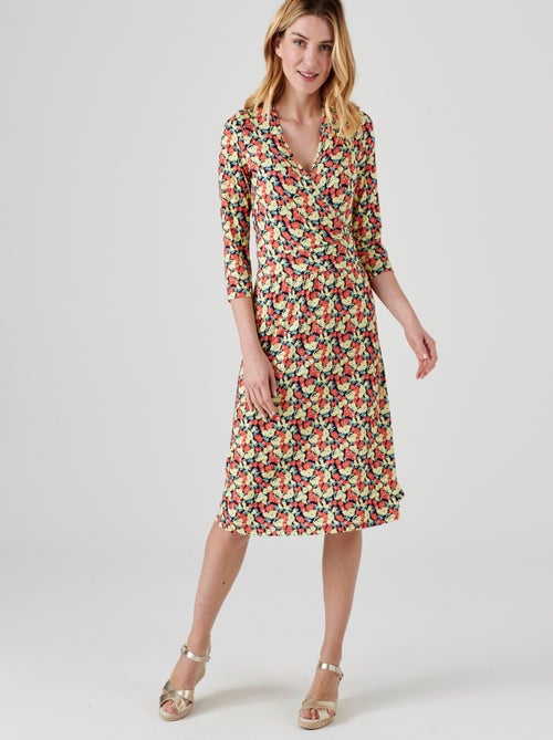 Robe effet cache-coeur fleurie - Damart - Kiabi