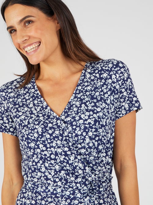 Robe effet cache-coeur viscose stretch - Damart - Kiabi