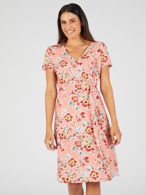 Robe effet cache-coeur viscose stretch - Damart - Kiabi
