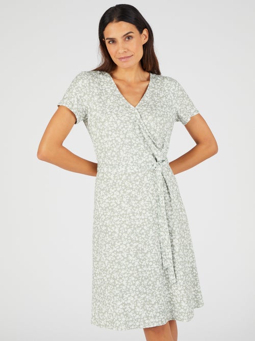 Robe effet cache-coeur viscose stretch - Damart - Kiabi