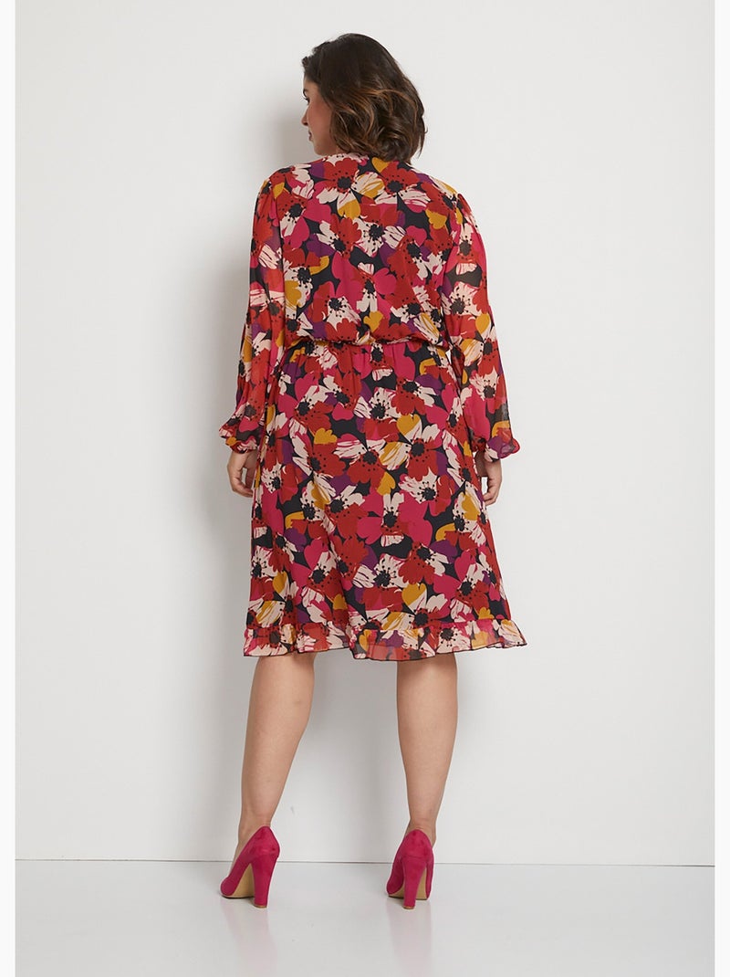 Robe effet cache-coeur voile imprimé floral - AFIBEL Multicolore - Kiabi