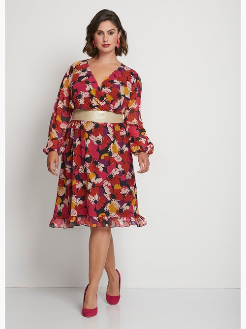 Robe effet cache-coeur voile imprimé floral - AFIBEL - Kiabi Robe effet cache-coeur voile imprimé floral - AFIBEL - Kiabi