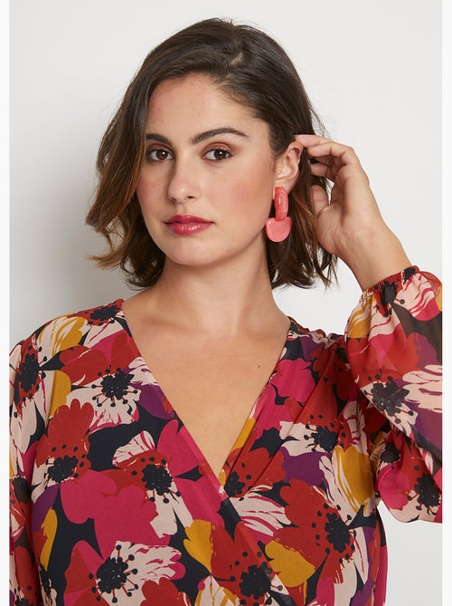 Robe effet cache-coeur voile imprimé floral - AFIBEL - Kiabi Robe effet cache-coeur voile imprimé floral - AFIBEL - Kiabi