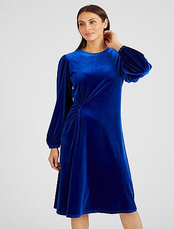 Robe effet drapé maille velours ras - Damart