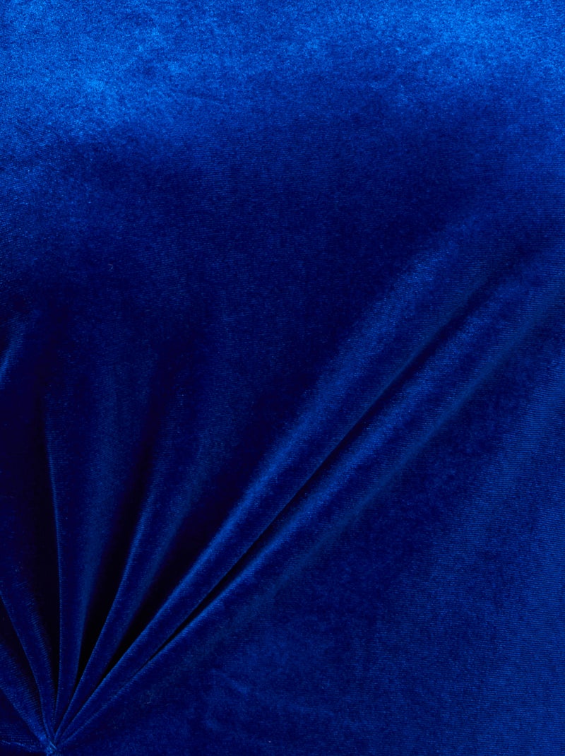 Robe effet drapé maille velours ras - Damart Bleu - Kiabi