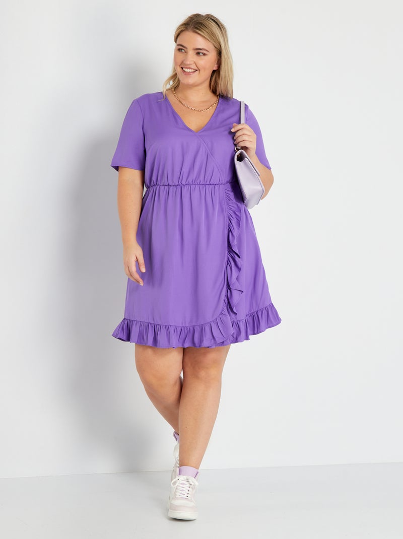 Robe effet portefeuille volantée VIOLET - Kiabi