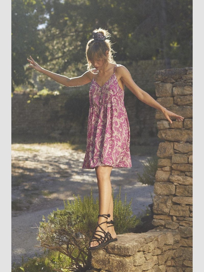 Robe ELDEN droite 'Le Temps Des Cerises' Rose - Kiabi