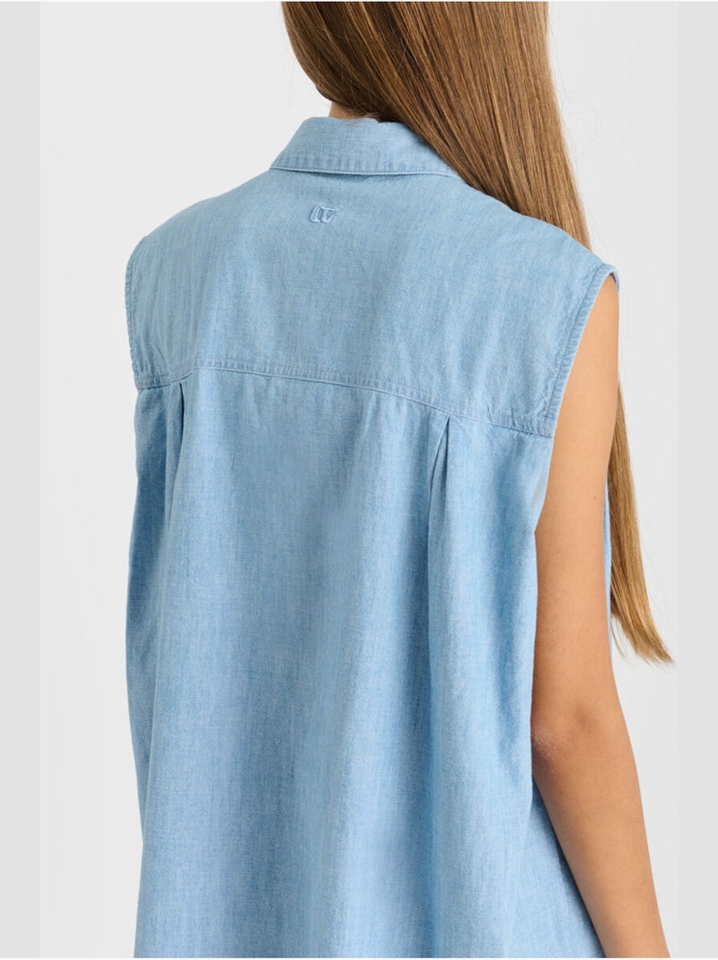 Robe elisagi evasée, patineuse 'le temps des cerises' Bleu - Kiabi