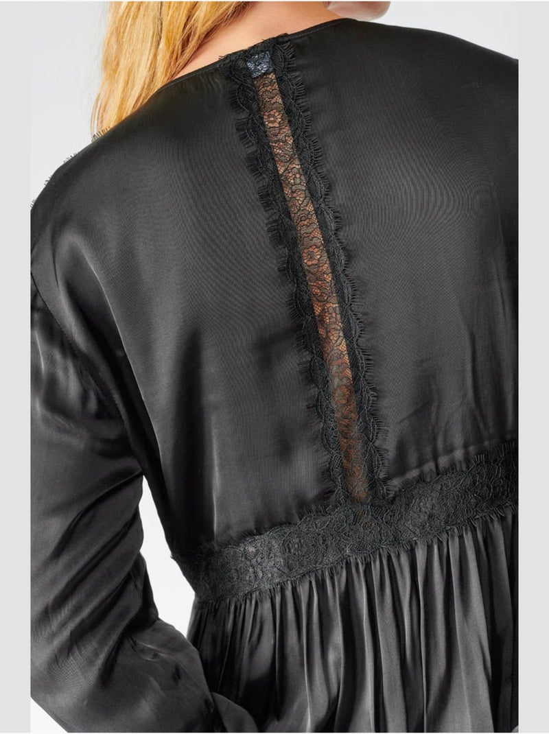 Robe ELISE droite 'Le Temps Des Cerises' Noir - Kiabi