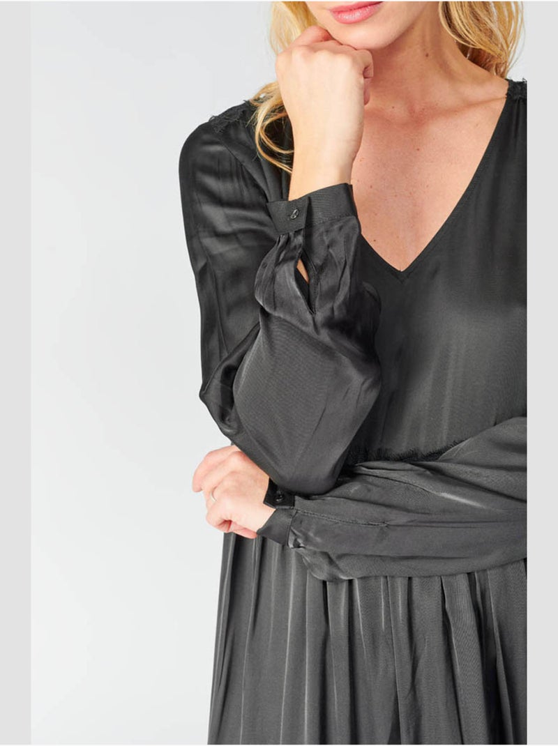 Robe ELISE droite 'Le Temps Des Cerises' Noir - Kiabi