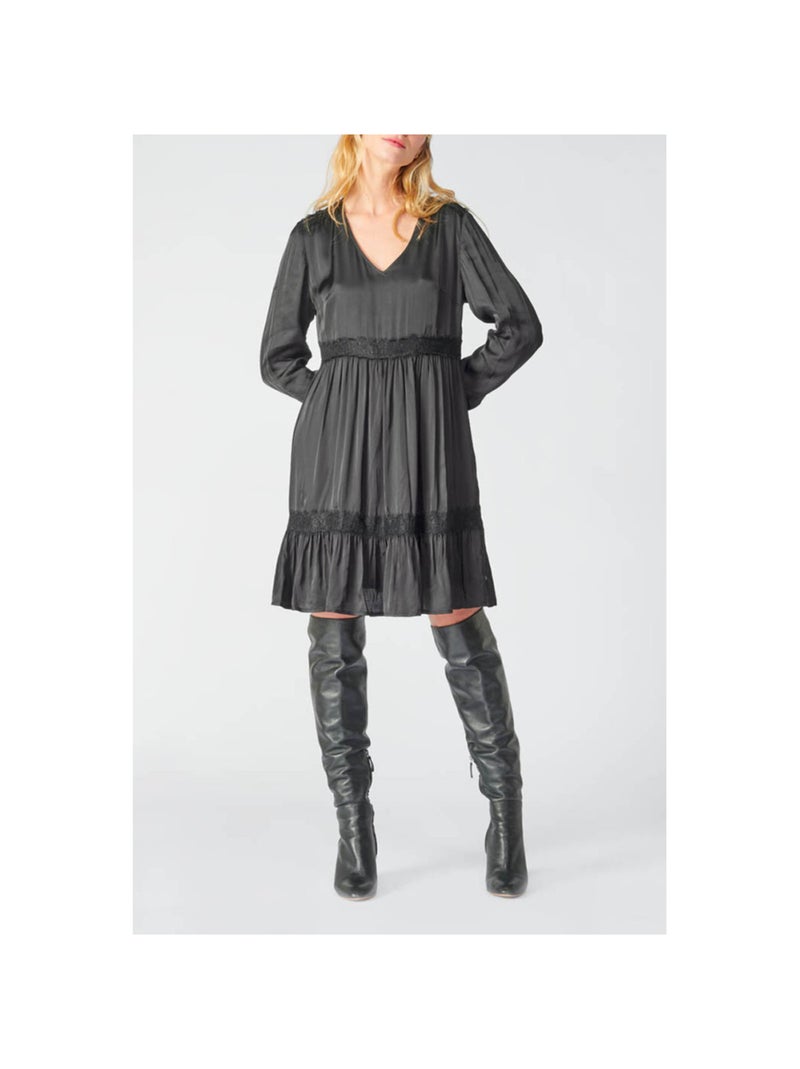 Robe ELISE droite 'Le Temps Des Cerises' Noir - Kiabi