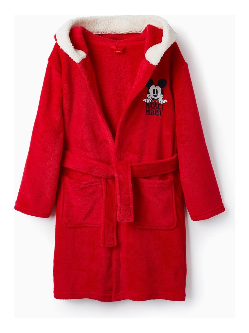 Robe en Coralina avec Capuche avec Oreilles pour Garçon 'Mickey'   MICKEY Rouge - Kiabi